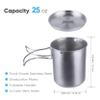 Gearland Canteen Stainless Steel Water Bottle with Nested Camping Cup and Lid for Bug Out Bag, Bushcraft Gear, Metal Canteen with a Wide Mouth Water Bottle and Mess Kit view 4