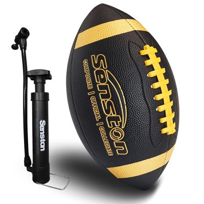 Senston Football Official Size 9/ Premium Composite Leather High School Size Football with Pump