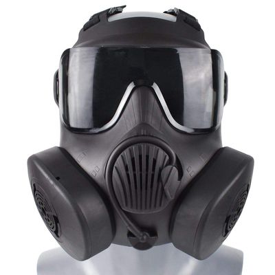 Gas Mask-Tactical Protective Mask with Dual Powered Exhaust Fans Filters