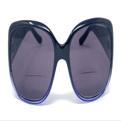 The Pizzazz Bifocal Sun Readers for Women, Colorful Two Tone Reading Glasses, Ombre Bi Focal Sunglasses Ladies + 2.00 Black and Blue Ombre