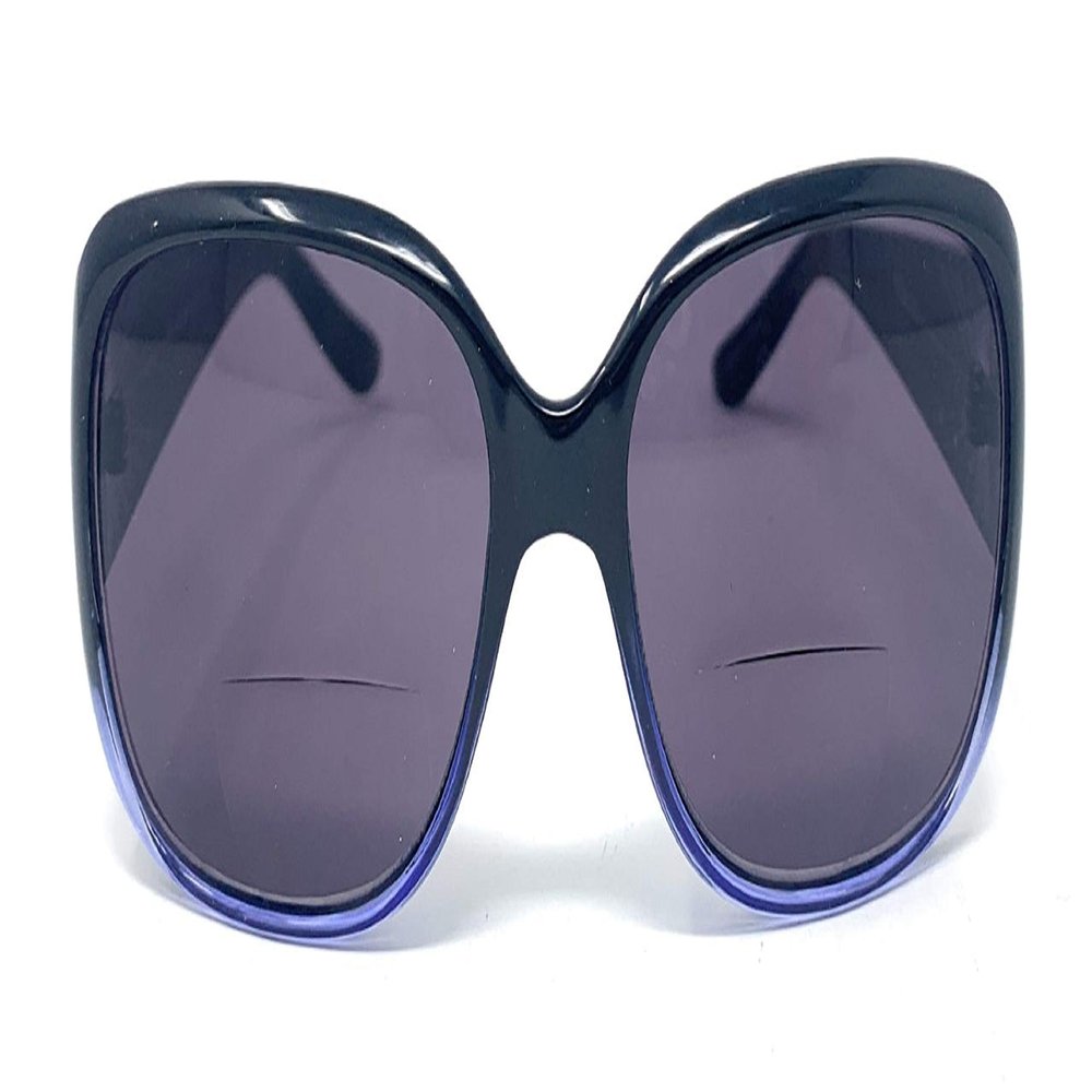 The Pizzazz Bifocal Sun Readers for Women, Colorful Two Tone Reading Glasses, Ombre Bi Focal Sunglasses Ladies + 2.00 Black and Blue Ombre