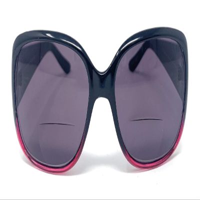 The Pizzazz Bifocal Sun Readers for Women, Colorful Two Tone Reading Glasses, Ombre Bi Focal Sunglasses Ladies + 2.00 Black and Pink Ombre
