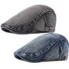 2 Pack Mens Denim Cotton Newsboy Cap Ivy Gatsby Driving Hunting Cabbie Hats (G) view 1