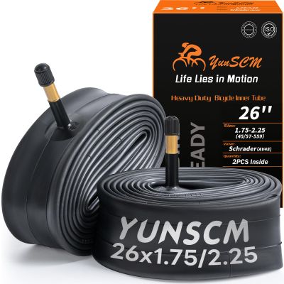 26" Heavy Duty Bike Tubes 26x1.75/1.95/2.0/2.10/2.125/2.25 (45/57-559) 26 Bicycle Tubes Premium Butyl Rubber Compatible with Road,Gravel,Mountain Bike Tire Tubes Schrader Valve AV48mm 2-PCS