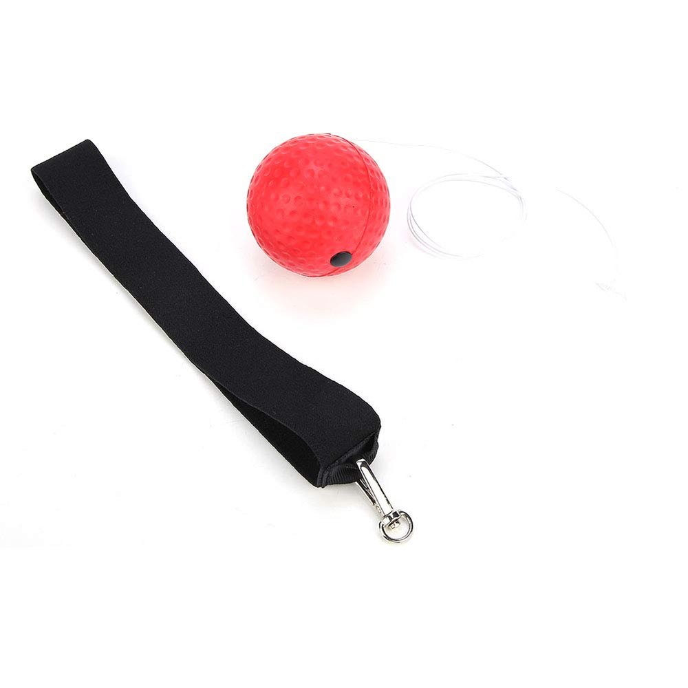 Demeras Boxing Ball Fight Punch Training Elastic String Ball with Headband for Boxing, Mixed Martial Arts, Muay Thai, Taekwondo, Adult, Red