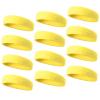 TOPTIE 12 PCS Sweat Headbands, Sports Headband Moisture Wicking Athletic Cotton Terry-Yellow view 1
