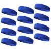 TOPTIE 12 PCS Sweat Headbands, Sports Headband Moisture Wicking Athletic Cotton Terry-Royal Blue One Size view 1