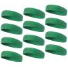 TOPTIE 12 PCS Sweat Headbands, Sports Headband Moisture Wicking Athletic Cotton Terry-Green view 1