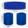 TOPTIE 36 PCS Sweatbands Set, Cotton Sports Sweat Band (12 Headbands & 24 Wristbands)-Royal Blue One Size view 2