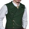 Tuikayoo Mens Suit Vest Suede Double Breasted Classic Groomsmen Wedding Waistcoat Leather Big Lapel(Customized Size, Dark Purple) view 3