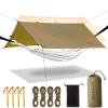 Camping Tarp Tent Portable Multifunctional Bushcraft Backpacking Tear-Resistant Fabric Rain Fly Tarps Awning Shelter Lightweight Waterproof Tarp(1010 tarp) view 1