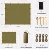 Camping Tarp Tent Portable Multifunctional Bushcraft Backpacking Tear-Resistant Fabric Rain Fly Tarps Awning Shelter Lightweight Waterproof Tarp(1010 tarp) view 2