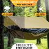 Camping Tarp Tent Portable Multifunctional Bushcraft Backpacking Tear-Resistant Fabric Rain Fly Tarps Awning Shelter Lightweight Waterproof Tarp(1010 tarp) view 4