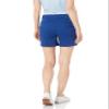 Amazon Essentials Women's Mid-Rise Slim-Fit 5 Inch Inseam Khaki Shorts (Available in Straight and Curvy Fits), Blue, 8 view 2