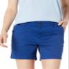 Amazon Essentials Women's Mid-Rise Slim-Fit 5 Inch Inseam Khaki Shorts (Available in Straight and Curvy Fits), Blue, 8 view 3