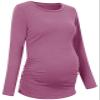 Chuanqi Womens Maternity Shirt Fall Long Sleeve Crew Neck T-Shirts Pregnancy Clothes Side Ruched Tunic Tops A-Pink view 3