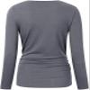 Chuanqi Maternity Shirt Side Button and Ruched Tunic Tops Maternity Long Sleeve T-Shirts (Grey, X-Large) view 4