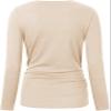 Chuanqi Womens Maternity Shirt Fall Long Sleeve Crew Neck T-Shirts Pregnancy Clothes Side Ruched Tunic Tops A-Apricot view 4