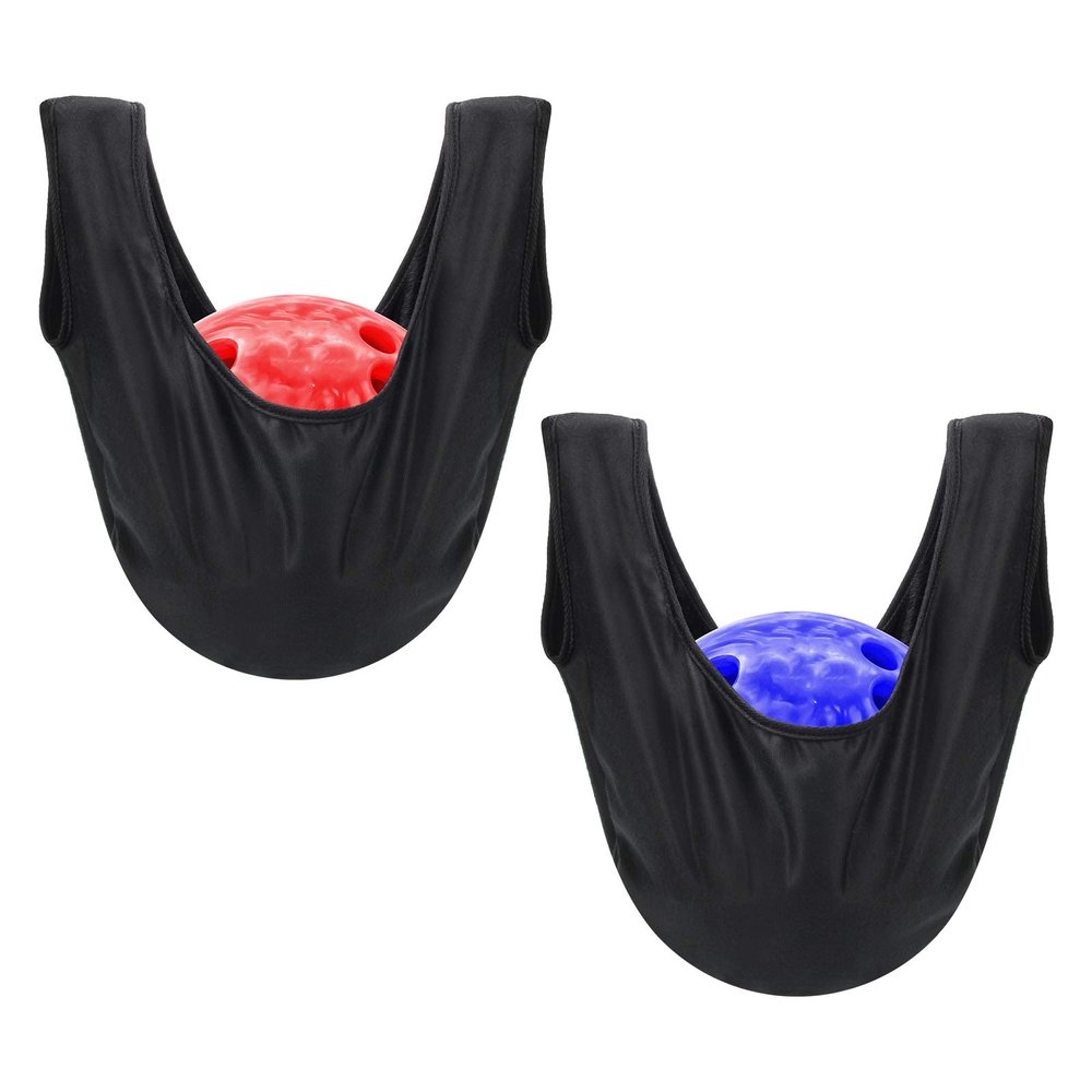 COITEK Bowling Seesaw Bag 2 Pack, Bowling Polisher Bag Carrier Ball Cleaner Holder, Black, 15' X 16'