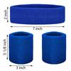 TOPTIE 36 PCS Sweatbands Set, Cotton Sports Sweat Band (12 Headbands & 24 Wristbands)-Black view 2