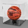 Clear Basketball Display Case,Acrylic Soccer Ball Display Case with Ball Holder,Assemble Countertop Box,Cube Organizer,Dustproof Protection Showcase for Action Figures Toys Volleyball Collectibles view 1
