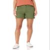 Amazon Essentials Women's Mid-Rise Slim-Fit 5 Inch Inseam Khaki Shorts (Available in Straight and Curvy Fits), Dark Olive, 8 view 1