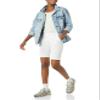 Amazon Essentials Women's Mid-Rise Slim-Fit 10" Inseam Bermuda Khaki Shorts, White, 2 view 4