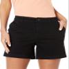 Amazon Essentials Women's Mid-Rise Slim-Fit 5 Inch Inseam Khaki Short (Available in Straight and Curvy Fits), Black, 16 view 3