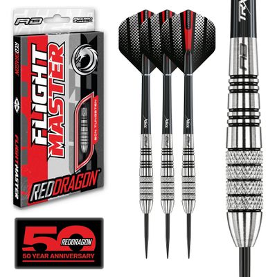 RED DRAGON Sidewinder 25g Flightmaster - Tungsten Steel Darts Set with Flights and Shafts