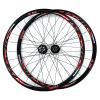700C Road Bike Wheelset Front Rear Wheel Cyclocross Road Disc Brake Wheel V/C Brake Quick Release 7 8 9 10 11 Speed 24holes (Color : Red 2) view 1