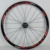 700C Road Bike Wheelset Front Rear Wheel Cyclocross Road Disc Brake Wheel V/C Brake Quick Release 7 8 9 10 11 Speed 24holes (Color : Red 2) view 3