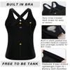 RUNNING GIRL Women's Workout Tank Top,Built in Shelf Sports Bra Strappy Back Compression Athletic ShirtsBX2680.Black.M view 4