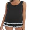 iiniim Women's Pajama Set Sleeveless Slips Tank Tops and Short Two Piece PJs Nightwear Comfy Loungewear Black M view 1