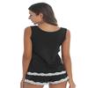iiniim Women's Pajama Set Sleeveless Slips Tank Tops and Short Two Piece PJs Nightwear Comfy Loungewear Black M view 3