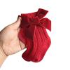Baby Girls Knee High Socks With Bows - Long Tube Ruffled Uniform Stockings, Infant Toddler Ribbed Knit (Christmas Ankle 2-Pack, 0-12 Months) view 3
