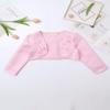 YiZYiF Kids Girl's Long Sleeve Bolero Shrug Jacket Dress Coat Open Cardigan Flower Girl Dress Cover Up 01 Pink 3 view 3