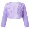 YiZYiF Kids Girl's Long Sleeve Bolero Shrug Jacket Dress Coat Open Cardigan Flower Girl Dress Cover Up 01 Lavender 4 view 1