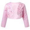YiZYiF Kids Girl's Long Sleeve Bolero Shrug Jacket Dress Coat Open Cardigan Flower Girl Dress Cover Up 01 Pink 6 view 1