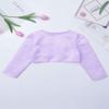 YiZYiF Kids Girl's Long Sleeve Bolero Shrug Jacket Dress Coat Open Cardigan Flower Girl Dress Cover Up 01 Lavender 3 view 4