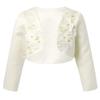 YiZYiF Kids Girl's Long Sleeve Bolero Shrug Jacket Dress Coat Open Cardigan Flower Girl Dress Cover Up 01 Champagne 6 view 1