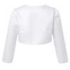 YiZYiF Kids Girl's Long Sleeve Bolero Shrug Jacket Dress Coat Open Cardigan Flower Girl Dress Cover Up 01 White 7 view 2