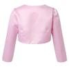 YiZYiF Kids Girl's Long Sleeve Bolero Shrug Jacket Dress Coat Open Cardigan Flower Girl Dress Cover Up 01 Pink 7 view 2