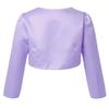 YiZYiF Kids Girl's Long Sleeve Bolero Shrug Jacket Dress Coat Open Cardigan Flower Girl Dress Cover Up 01 Lavender 7 view 2