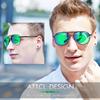 ATTCL Men's Fashion Driving Polarized Sunglasses UV Protection Metal Frame 2033 Black/Green mirrored view 2