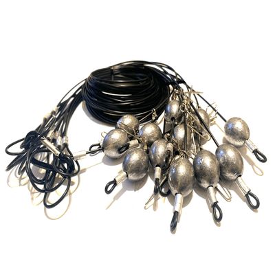 Hunting and Fishing Depot 60 inches 6oz Egg Sinker Texas Rig Decoys Black 1 Dozen
