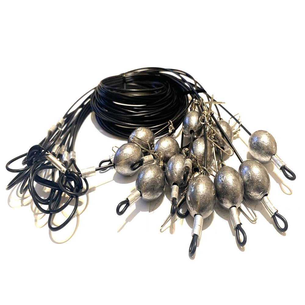 Hunting and Fishing Depot 60 inches 6oz Egg Sinker Texas Rig Decoys Black 1 Dozen