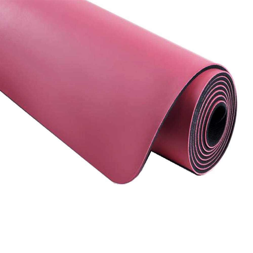 Ithonest PU Natural Rubber Yoga Mat with Alignment Lines,Pilates Exercise Non-slip Mats,Fitness Sports Slimming Training Eco Friendly mats & home 74"X26"(Included Carrying Strap and Mesh Bag) (Pink)