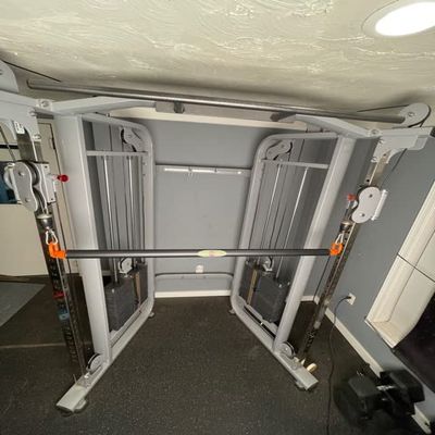 HOG LEGS PRO 'LIVE' 48" x 1-3/4" Fat Grip Dual Cable Bar, Dual Hook Straight Bar for Cable Machine, Functional Trainer Straight Bar for Presses, Squats & Rows Gym Cable Attachments Extreme!