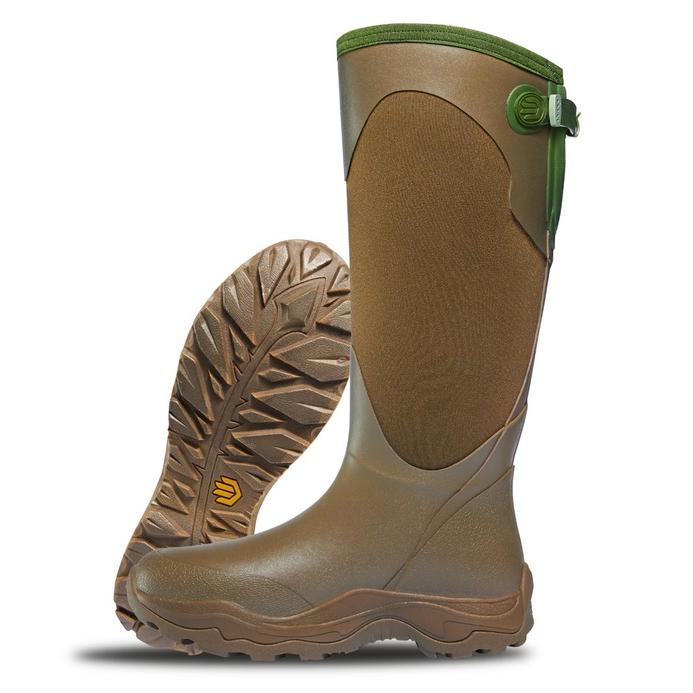 LaCrosse 15" Alpha Agility Snake Boots for Women Featuring Waterproof Rubber, Eva Soles, and Snake Guard Toe Protection, Brown/Green - 7 M