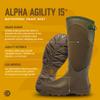 LaCrosse 15" Alpha Agility Snake Boots for Women Featuring Waterproof Rubber, Eva Soles, and Snake Guard Toe Protection, Brown/Green - 7 M view 4